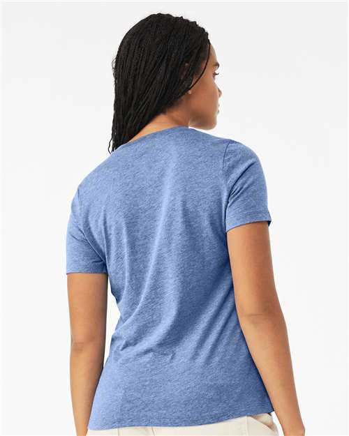 BELLA + CANVAS 6413 Women’s Relaxed Fit Triblend Tee - Blue Triblend - model back