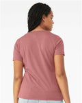 BELLA + CANVAS 6415 Women's Relaxed Triblend V-Neck Tee - Mauve Triblend - model back