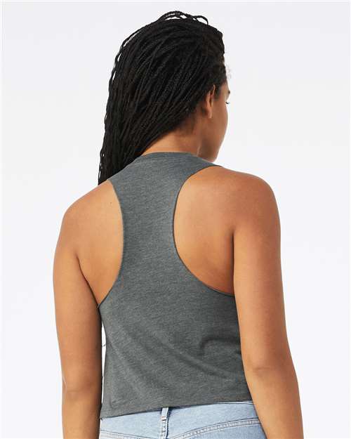 BELLA + CANVAS 6682 Women's Racerback Crop Tank - Deep Heather - model back