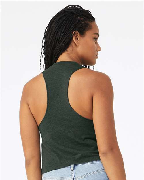 BELLA + CANVAS 6682 Women's Racerback Crop Tank - Heather Forest - model back