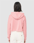 BELLA + CANVAS 7502 Women's Crop Hoodie Sweatshirt - Pink - model back