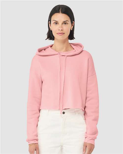 BELLA + CANVAS 7502 Women's Crop Hoodie Sweatshirt - Pink - model front