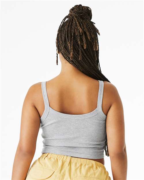 BELLA + CANVAS 1012 Women's Micro Rib Spaghetti Strap Tank - Athletic Heather - model back