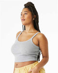 BELLA + CANVAS 1012 Women's Micro Rib Spaghetti Strap Tank - Athletic Heather - model side