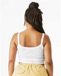 BELLA + CANVAS 1012 Women's Micro Rib Spaghetti Strap Tank - Solid White Blend - model back