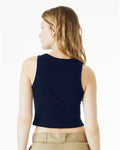 BELLA + CANVAS 1019 Women's Micro Rib Racer Tank - Solid Navy Blend - model back