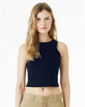 BELLA + CANVAS 1019 Women's Micro Rib Racer Tank - Solid Navy Blend - model front