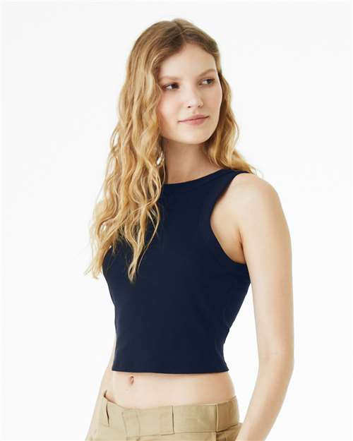 BELLA + CANVAS 1019 Women's Micro Rib Racer Tank - Solid Navy Blend - model side