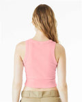 BELLA + CANVAS 1019 Women's Micro Rib Racer Tank - Solid Pink Blend - model back