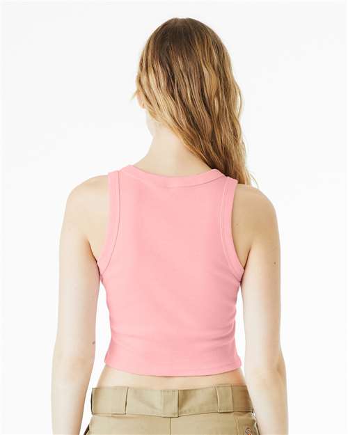 BELLA + CANVAS 1019 Women's Micro Rib Racer Tank - Solid Pink Blend - model back