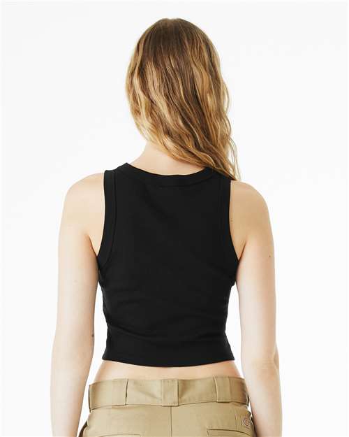 BELLA + CANVAS 1019 Women's Micro Rib Racer Tank - Solid Black Blend - model back