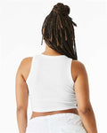 BELLA + CANVAS 1019 Women's Micro Rib Racer Tank - Solid White Blend - model back