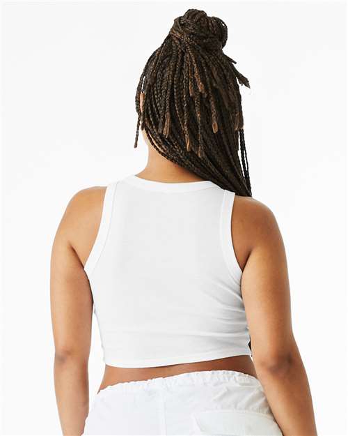 BELLA + CANVAS 1019 Women's Micro Rib Racer Tank - Solid White Blend - model back