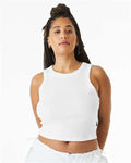 BELLA + CANVAS 1019 Women's Micro Rib Racer Tank - Solid White Blend - model front