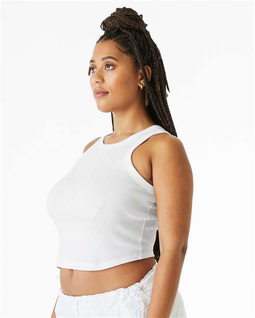 BELLA + CANVAS 1019 Women's Micro Rib Racer Tank - Solid White Blend - model side