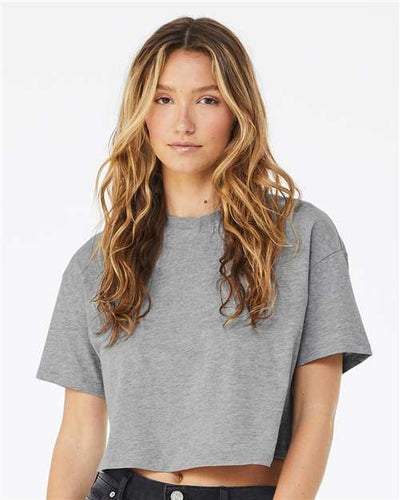 BELLA + CANVAS 6482 Women's Jersey Crop Tee - Athletic Heather - model front