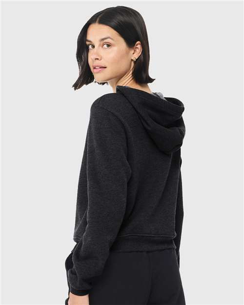 BELLA + CANVAS 7519 Women's Classic Hoodie Sweatshirt - Dark Grey Heather - model back