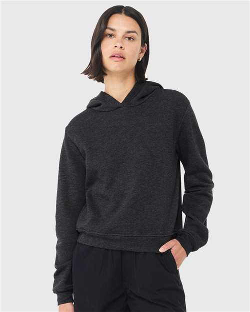BELLA + CANVAS 7519 Women's Classic Hoodie Sweatshirt - Dark Grey Heather - model front
