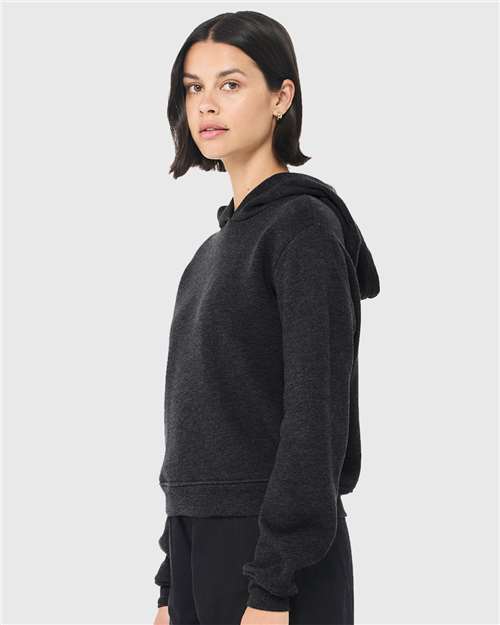 BELLA + CANVAS 7519 Women's Classic Hoodie Sweatshirt - Dark Grey Heather - model side