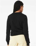 BELLA + CANVAS 7511 Women's Sponge Fleece Crewneck Sweatshirt - Black - model back