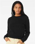 BELLA + CANVAS 7511 Women's Sponge Fleece Crewneck Sweatshirt - Black - model front