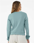 BELLA + CANVAS 7511 Women's Sponge Fleece Crewneck Sweatshirt - Heather Blue Lagoon - model back