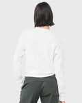 BELLA + CANVAS 7511 Women's Sponge Fleece Crewneck Sweatshirt - White - model back