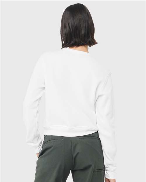 BELLA + CANVAS 7511 Women's Sponge Fleece Crewneck Sweatshirt - White - model back