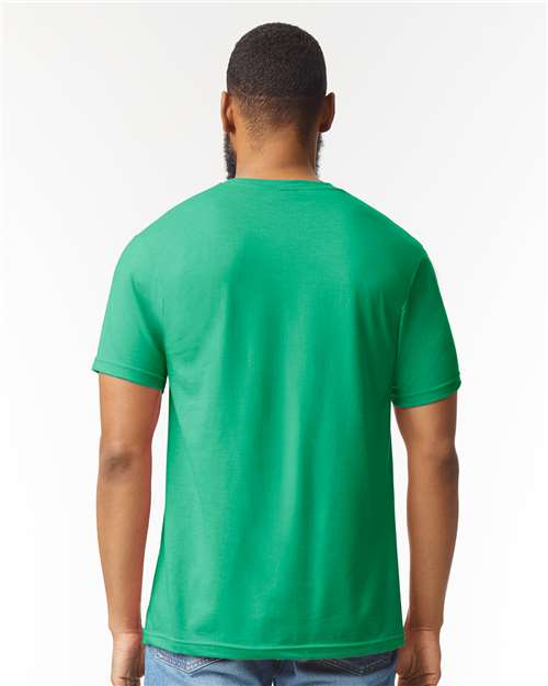 Gildan 64000CVC Unisex Softstyle CVC T-Shirt - Kelly Mist - model back