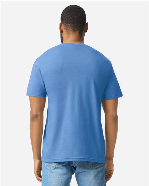 Gildan 64000CVC Unisex Softstyle CVC T-Shirt - Carolina Blue Mist - model back