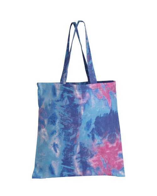 Q-Tees TD800 Tie-Dyed Canvas Tote Bag - Cotton Candy - front