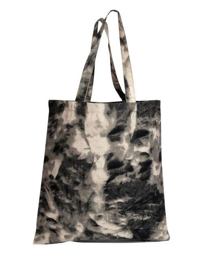 Q-Tees TD800 Tie-Dyed Canvas Tote Bag - Stormy Ash - front
