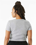 BELLA + CANVAS 1010 Women's Micro Rib Baby Tee - Athletic Heather - model back
