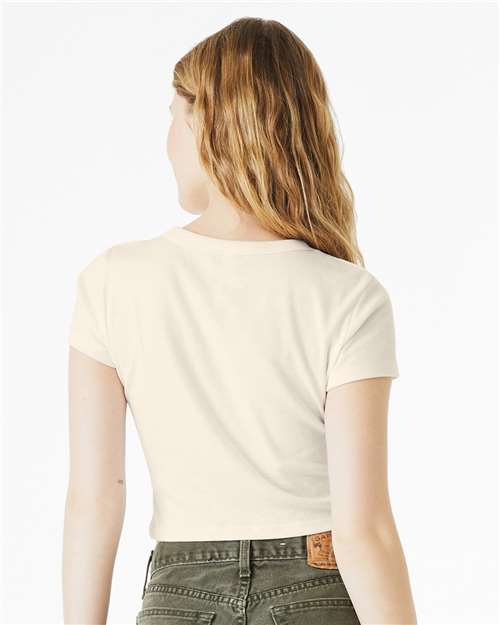 BELLA + CANVAS 1010 Women's Micro Rib Baby Tee - Solid Natural Blend - model back