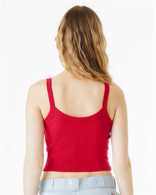 BELLA + CANVAS 1012 Women's Micro Rib Spaghetti Strap Tank - Solid Red Blend - model back