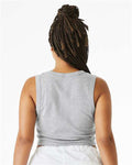 BELLA + CANVAS 1013 Women's Micro Rib Muscle Crop Tank - Athletic Heather - model back