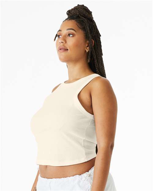 BELLA + CANVAS 1019 Women's Micro Rib Racer Tank - Solid Natural Blend - model side