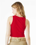BELLA + CANVAS 1019 Women's Micro Rib Racer Tank - Solid Red Blend - model back