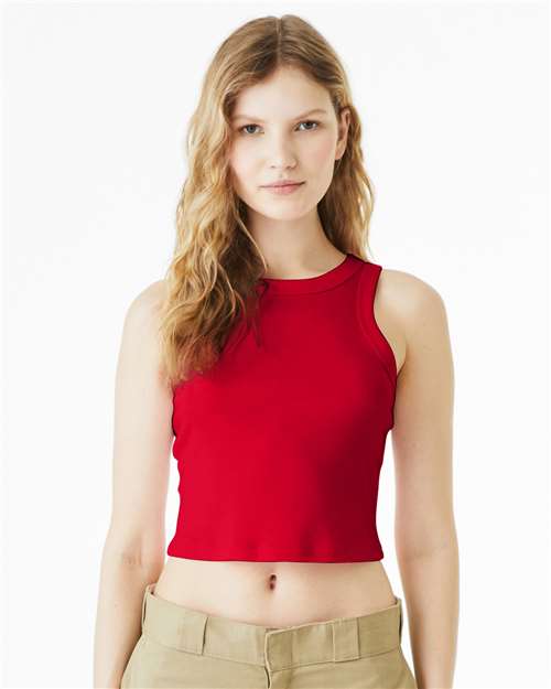 BELLA + CANVAS 1019 Women's Micro Rib Racer Tank - Solid Red Blend - model front