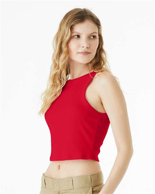 BELLA + CANVAS 1019 Women's Micro Rib Racer Tank - Solid Red Blend - model side