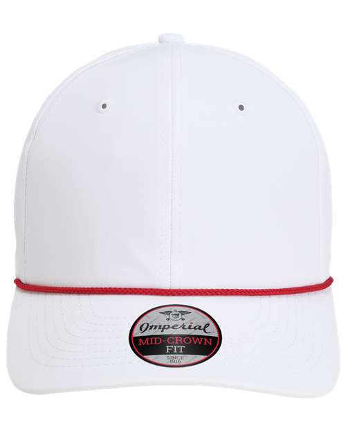 Imperial 7054 The Wingman Cap - White/ Red - front