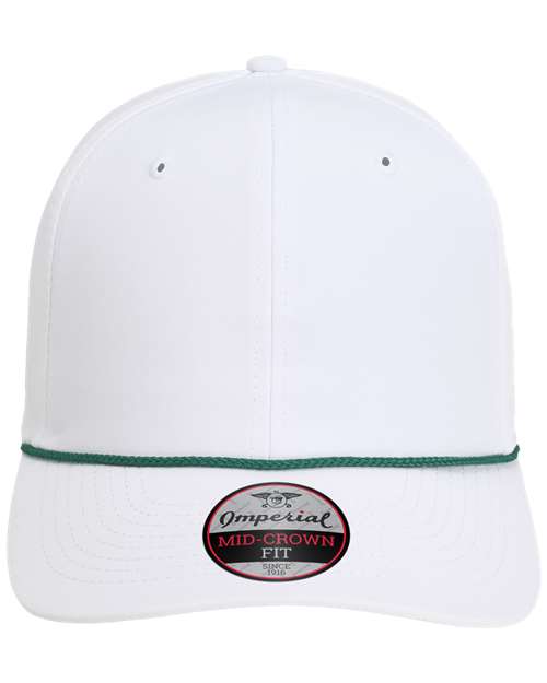 Imperial 7054 The Wingman Cap - White/ Dark Green - front