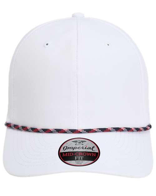 Imperial 7054 The Wingman Cap - White/ Navy/ White/ Red - front