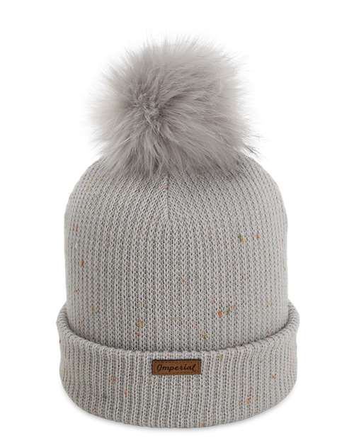 Imperial 6014 The Montage Pom Cuffed Beanie - Light Grey - back