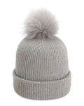 Imperial 6014 The Montage Pom Cuffed Beanie - Light Grey - front