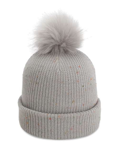 Imperial 6014 The Montage Pom Cuffed Beanie - Light Grey - front