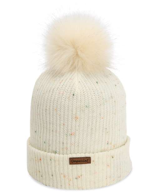 Imperial 6014 The Montage Pom Cuffed Beanie - Putty - back