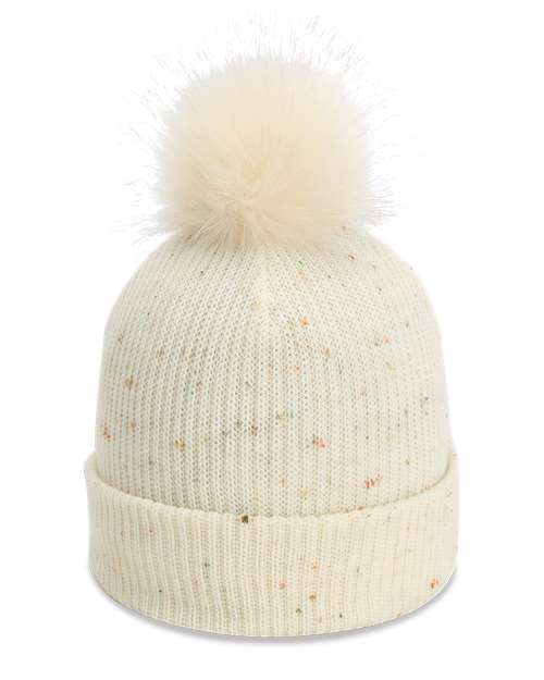 Imperial 6014 The Montage Pom Cuffed Beanie - Putty - front