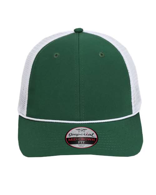 Imperial 7055 The Night Owl Performance Rope Cap - Forest/ White - front