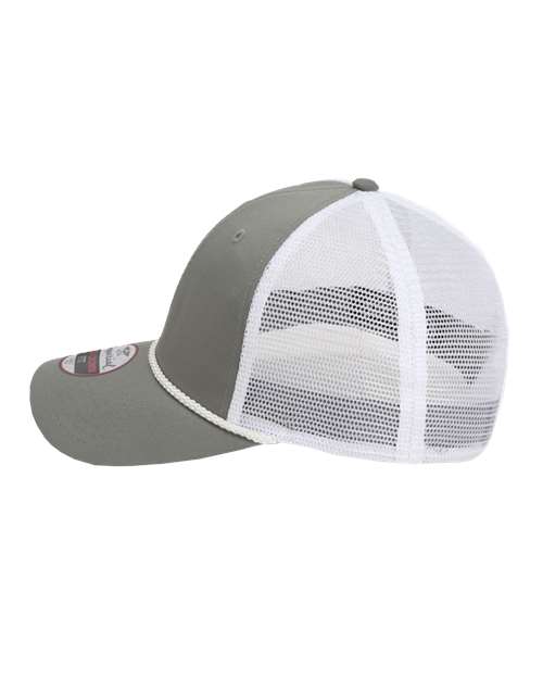 Imperial 7055 The Night Owl Performance Rope Cap - Grey/ White - side